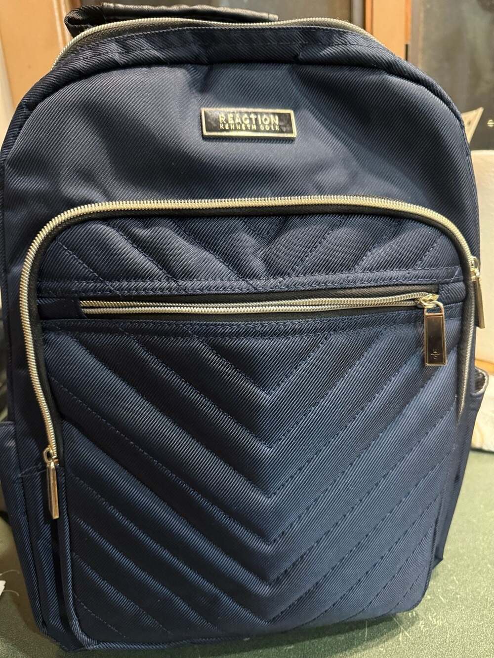 Kenneth Cole Reaction Chelsea Chevron Quilted 15.6 Laptop Backpack Navy